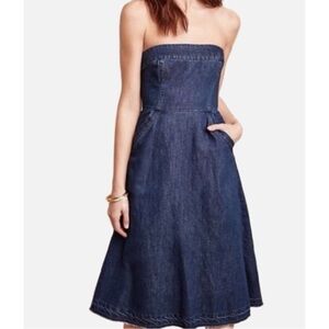 Velvet Heart Dress Strapless Denim Maxi Skirt Pockets NWT Size Large